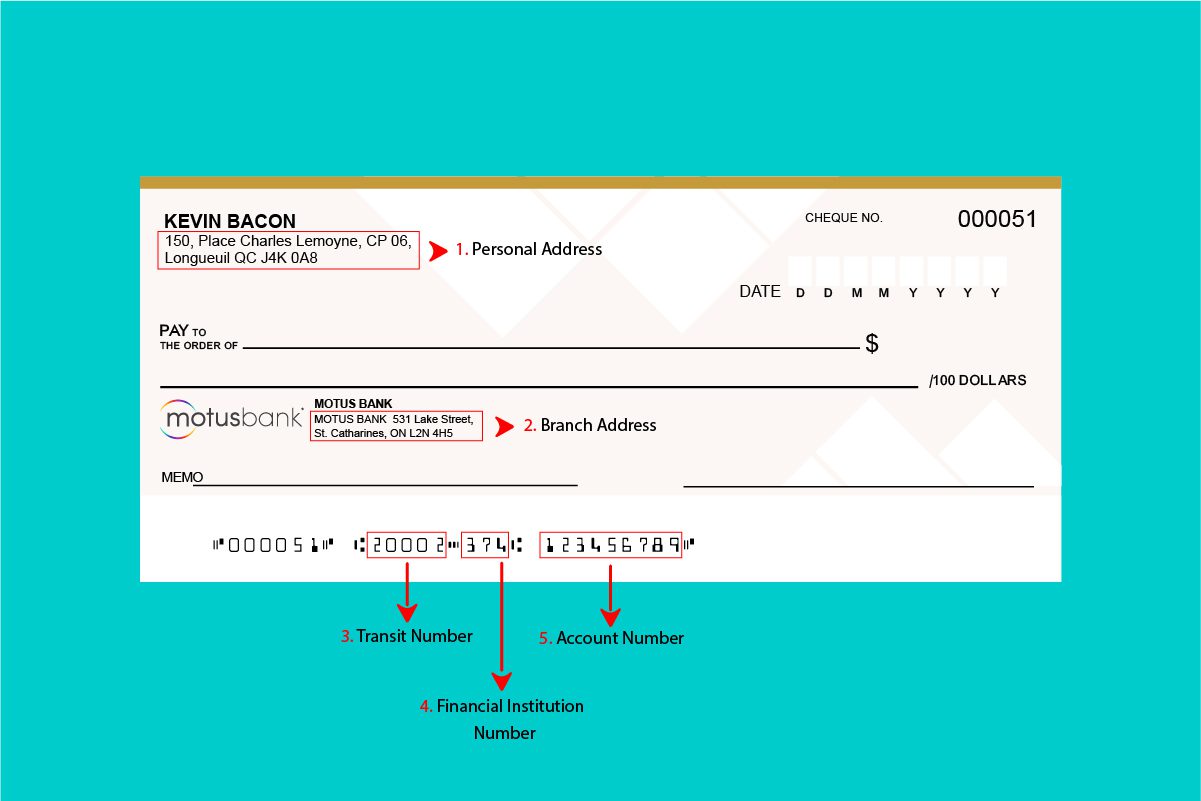 How to Find and Read Your MotusBank Sample Cheque
