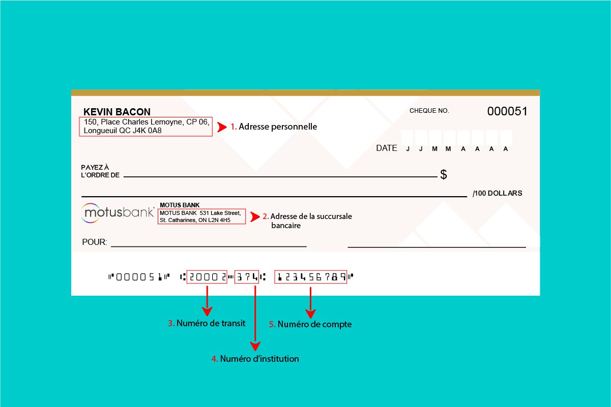 Spécimen de chèque de Motus Bank tout ce qu'il faut savoir