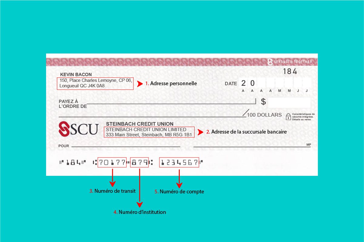 Spécimen de chèque de Steinbach Credit Union tout savoir