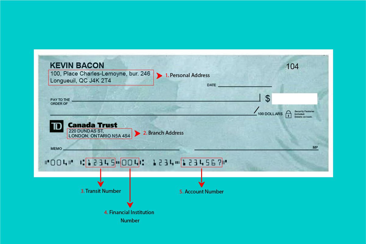 How To Find And Read Your TD Sample Cheque