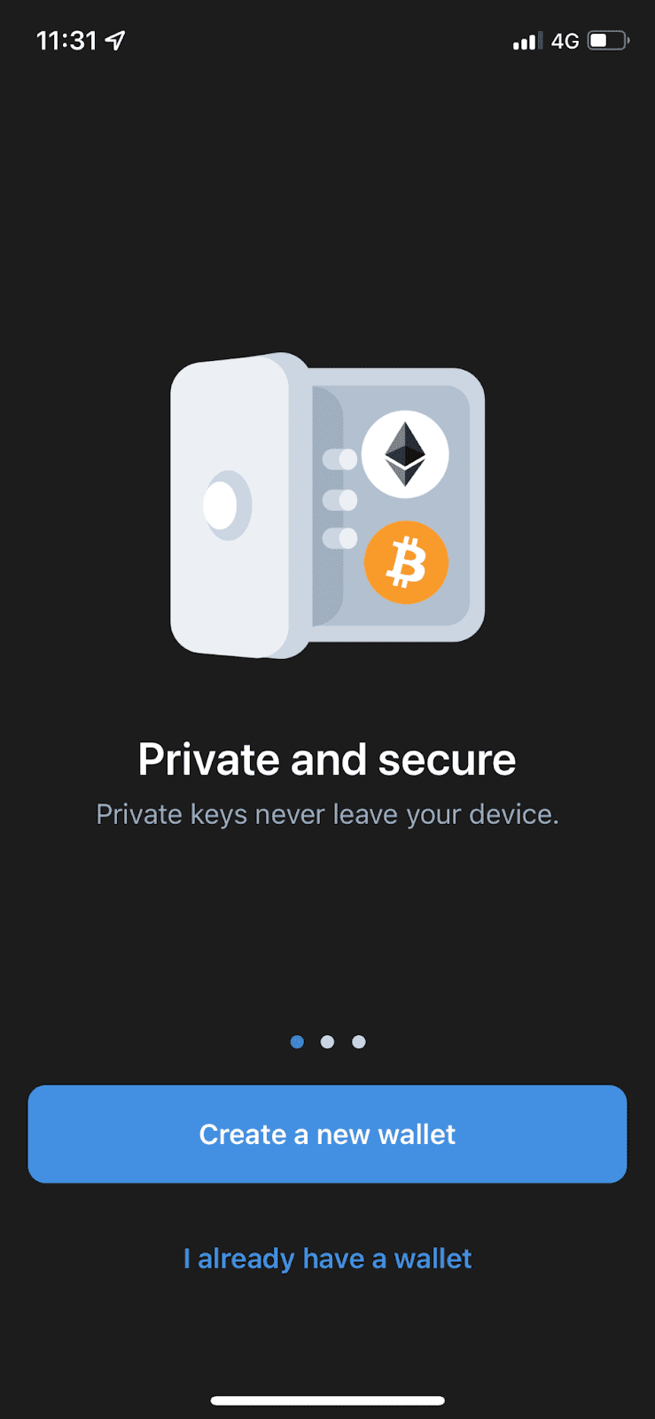 Trust Wallet create new