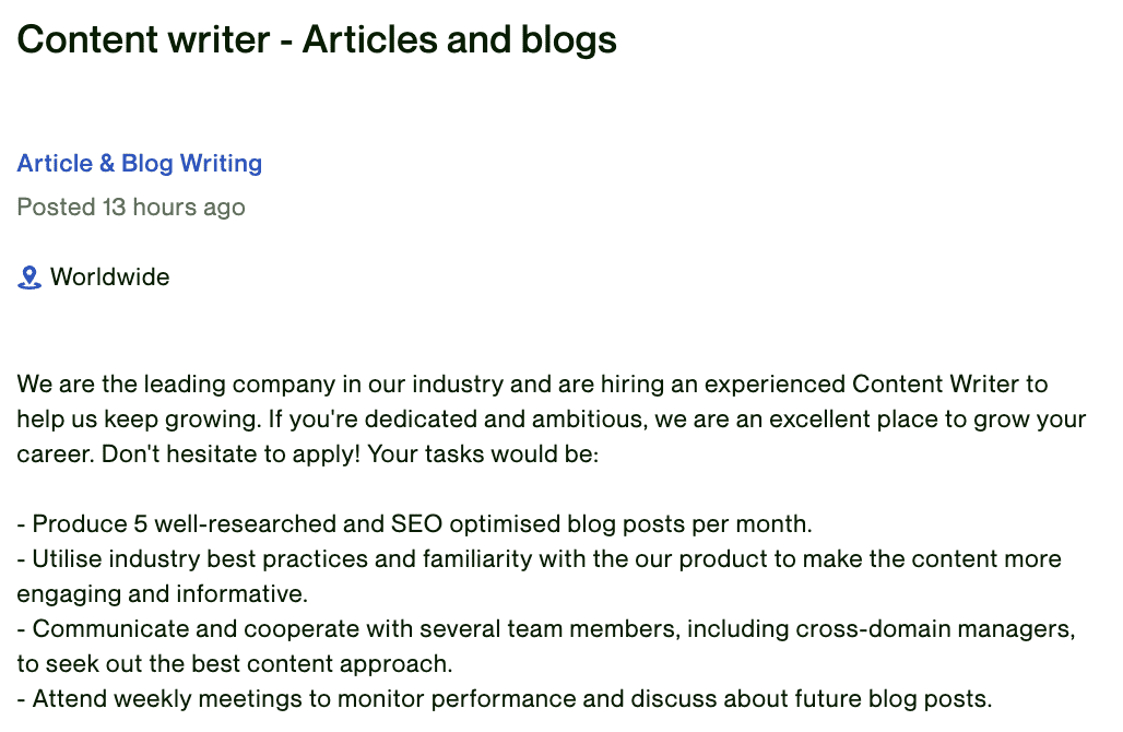 content writer