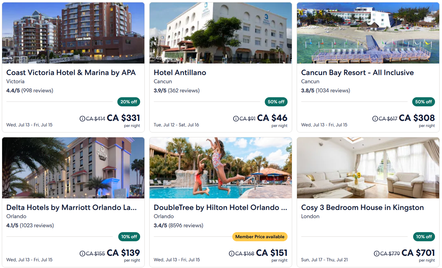 hotel deal page