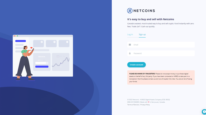 netcoin sign up