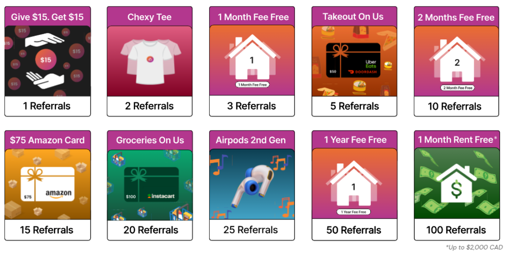 Chexy tiered referral bonuses