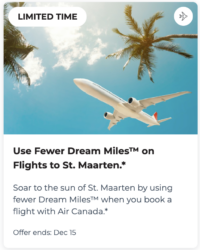 Pay less miles to get a flight - Air Miles travel offer